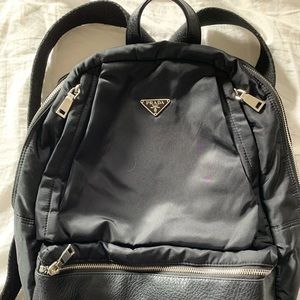 Prada nylon and leather vintage backpack